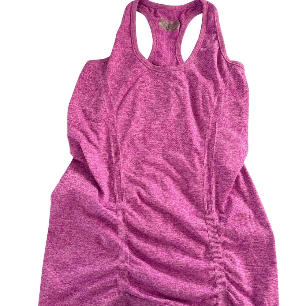 Athleta XS bright pink loose fitted runched tank top lightweight yoga activewear